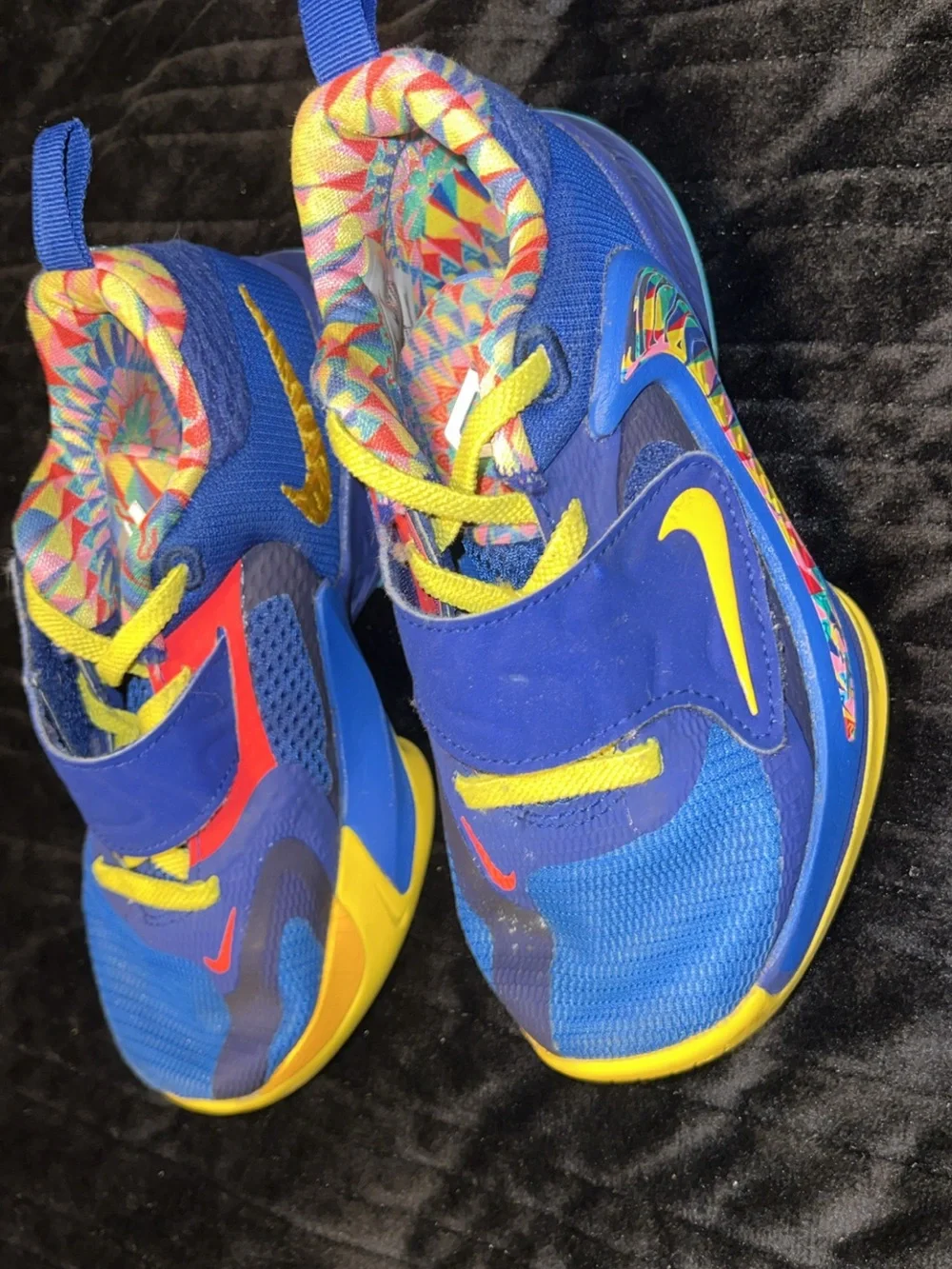 Nike Zoom Freak 4 Kaleidoscope Kids Basketball Shoes Blue Size 12C